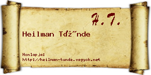 Heilman Tünde névjegykártya